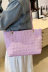 'Yara' Polyester Texture Chain Tote Bag - Celes Fashion